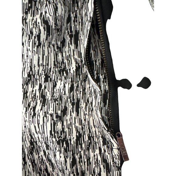 Soft Knit High-Waisted Womens Pants With Abstract Black & White Design & Black S - Picture 11 of 11